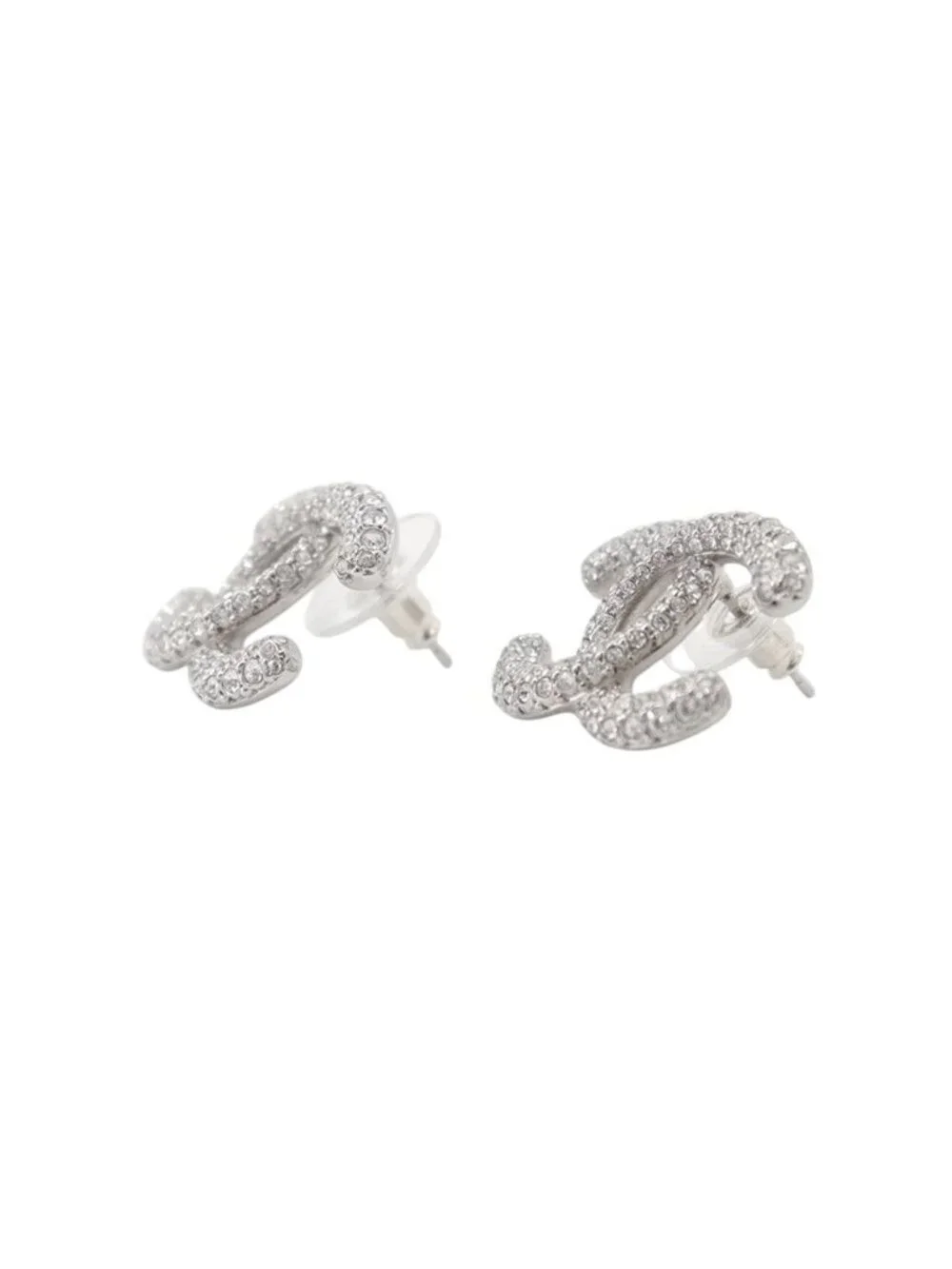 Chanel Earrings CC Logo Rhinestone